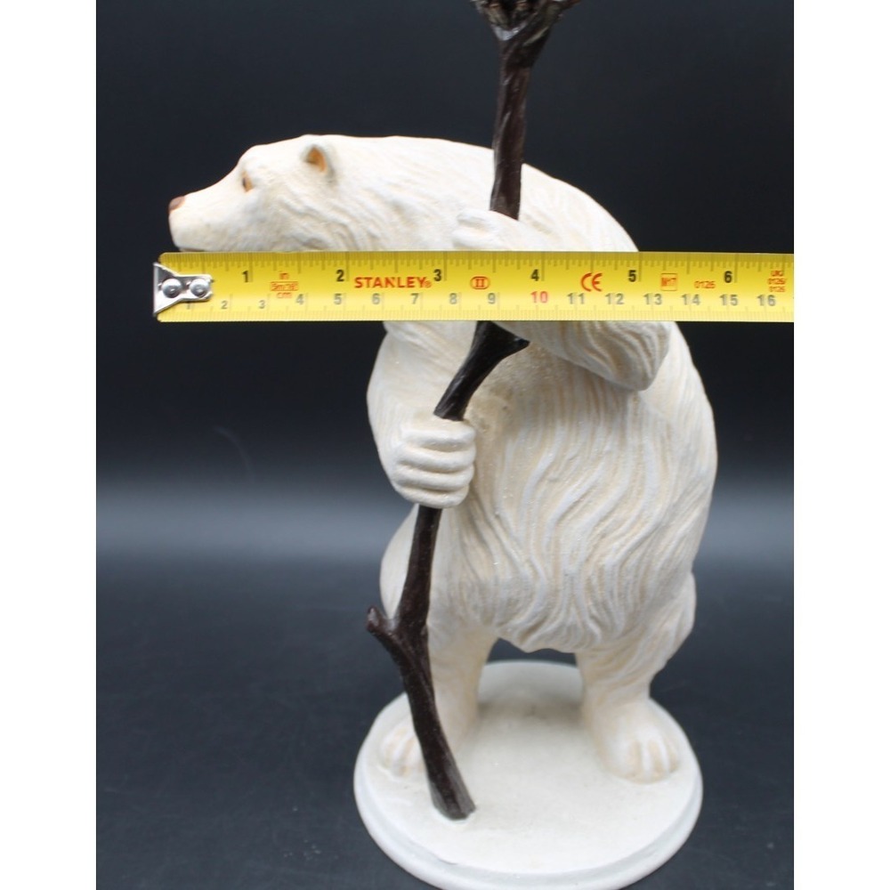 Department 56 Polar Bear Pinecone Candle Holder Figurine Winter Lodge Decor 12" - Picture 11 of 13